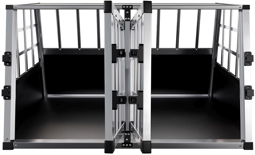 Juskys Šuns transportavimo dėžė L-X 54x69x51 cm juoda/sidabrinė