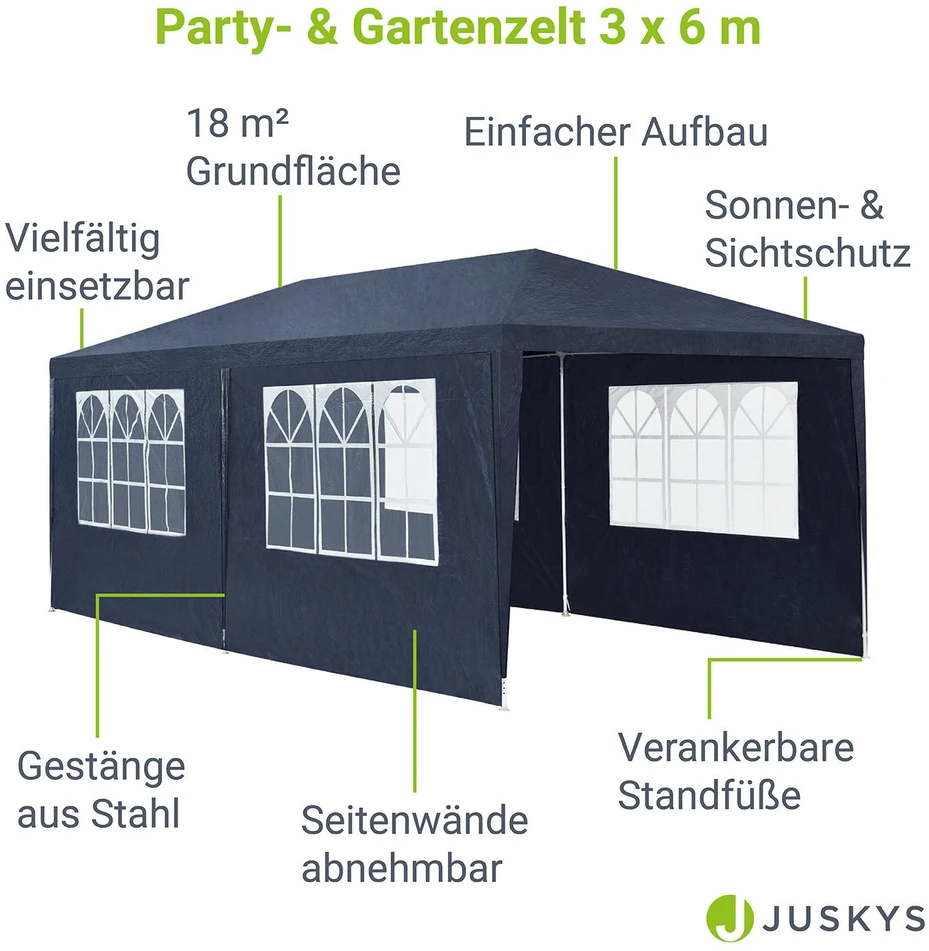 Juskys Šventinė palapinė Homestar 3x6x2,5 m mėlyna