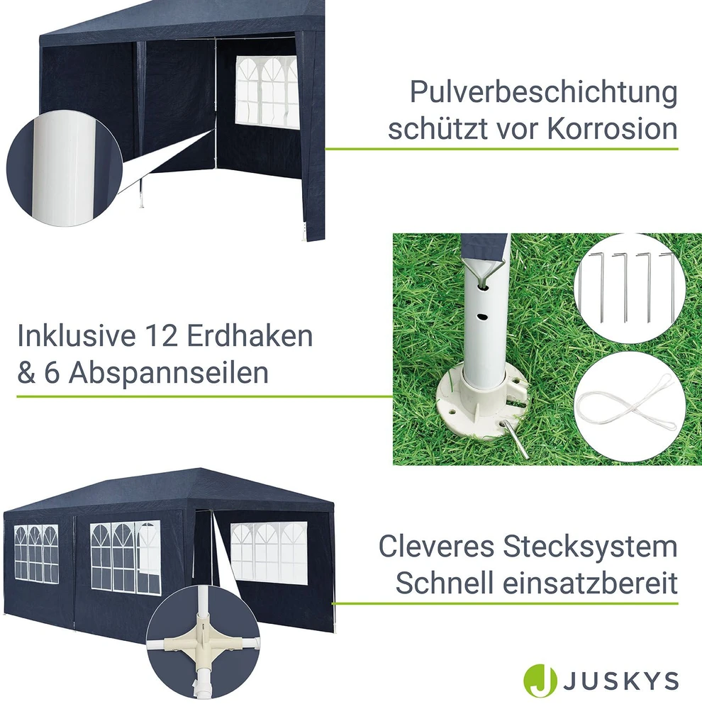 Juskys Šventinė palapinė Homestar 3x6x2,5 m mėlyna