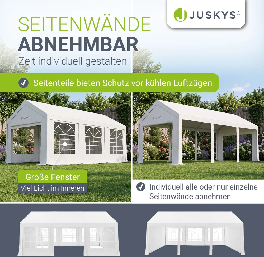 Juskys Šventinė palapinė Gala 3x6 m balta