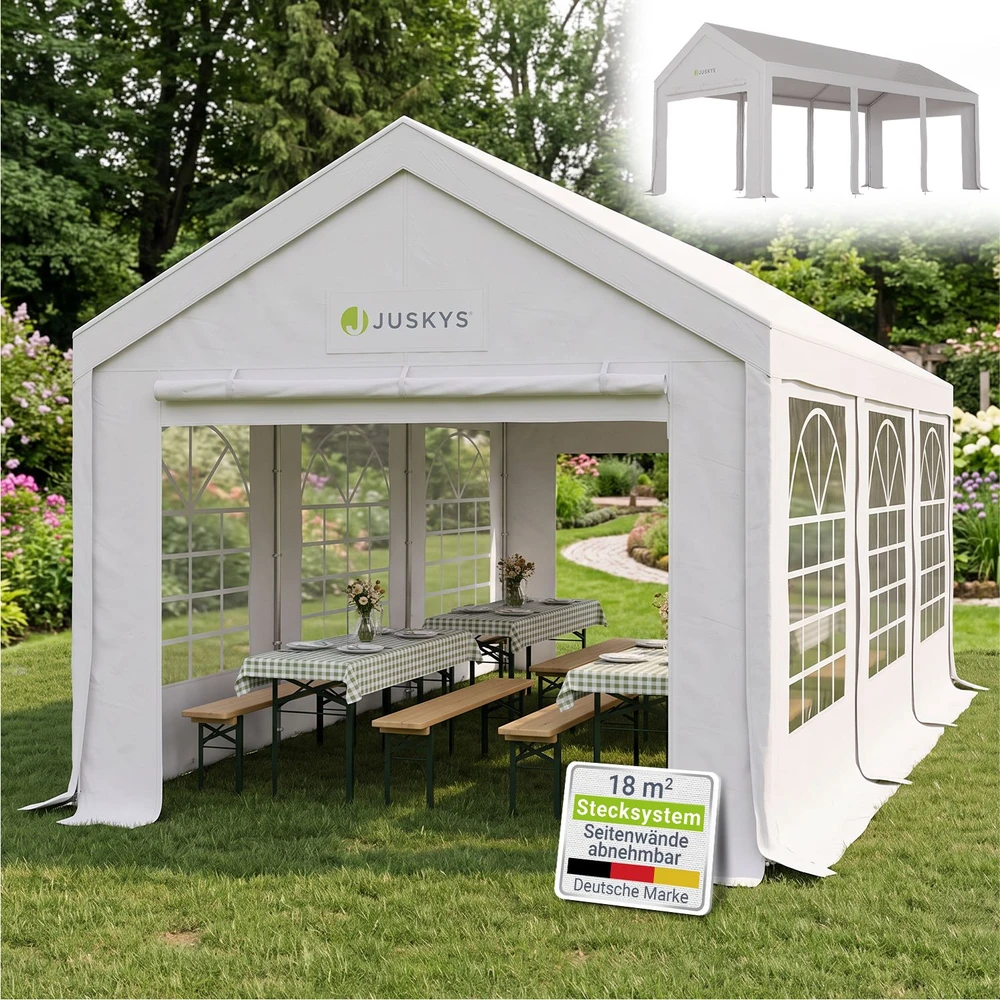 Juskys Šventinė palapinė Gala 3x6 m balta