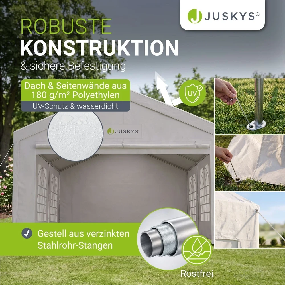 Juskys Šventinė palapinė Gala 4x6 m balta