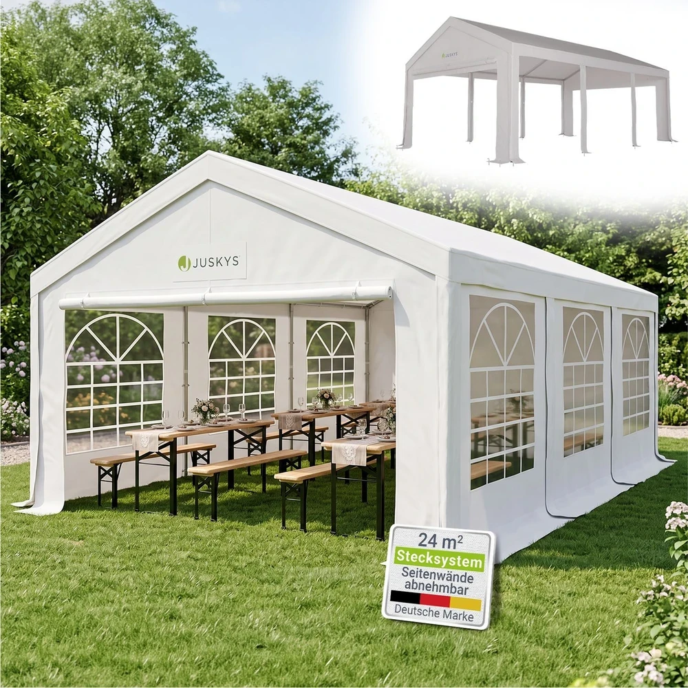 Juskys Šventinė palapinė Gala 4x6 m balta