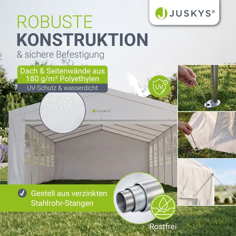 Juskys Šventinė palapinė Gala 6x12 m balta