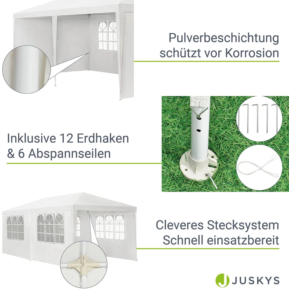 Juskys Šventinė palapinė Homestar 3x6x2,5 m balta