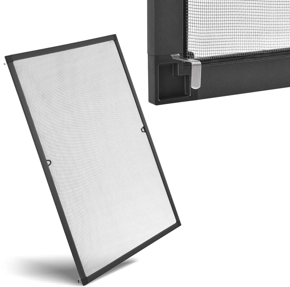 Juskys Tinklelis nuo vabzdžių su aliuminio rėmu 130x150 cm antracito spalvos