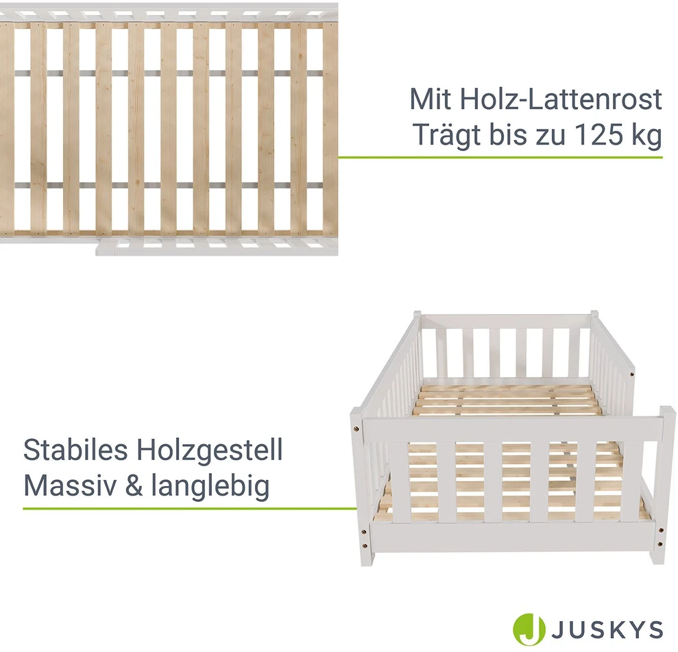 Juskys Vaikiška lova Naya 86x165x45 cm balta