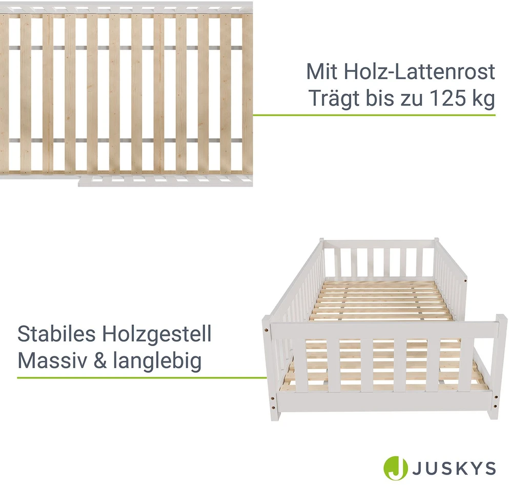 Juskys Vaikiška lova Naya 90x200 cm balta