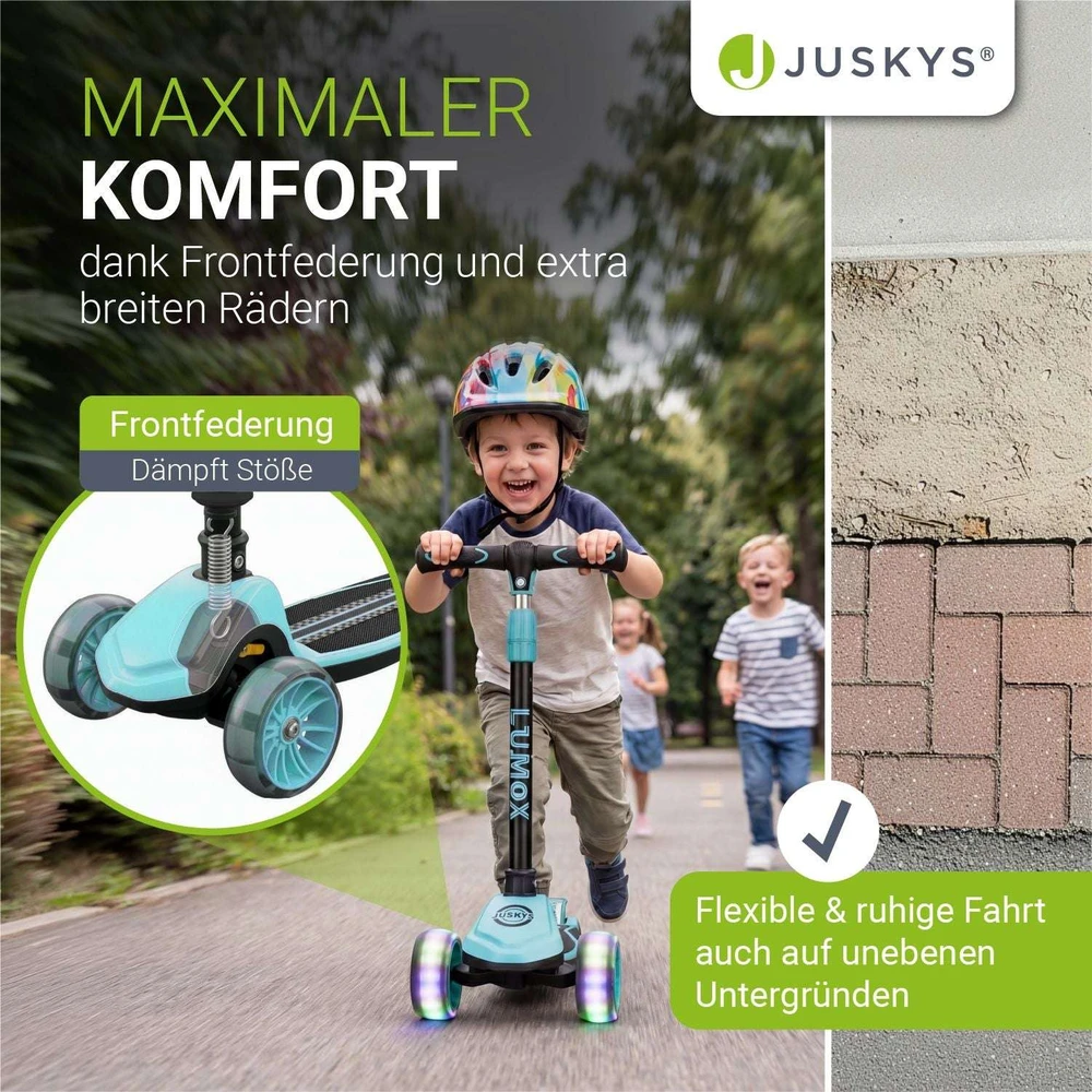 Juskys Vaikiškas paspirtukas Lumox 59x28x81 cm juodas