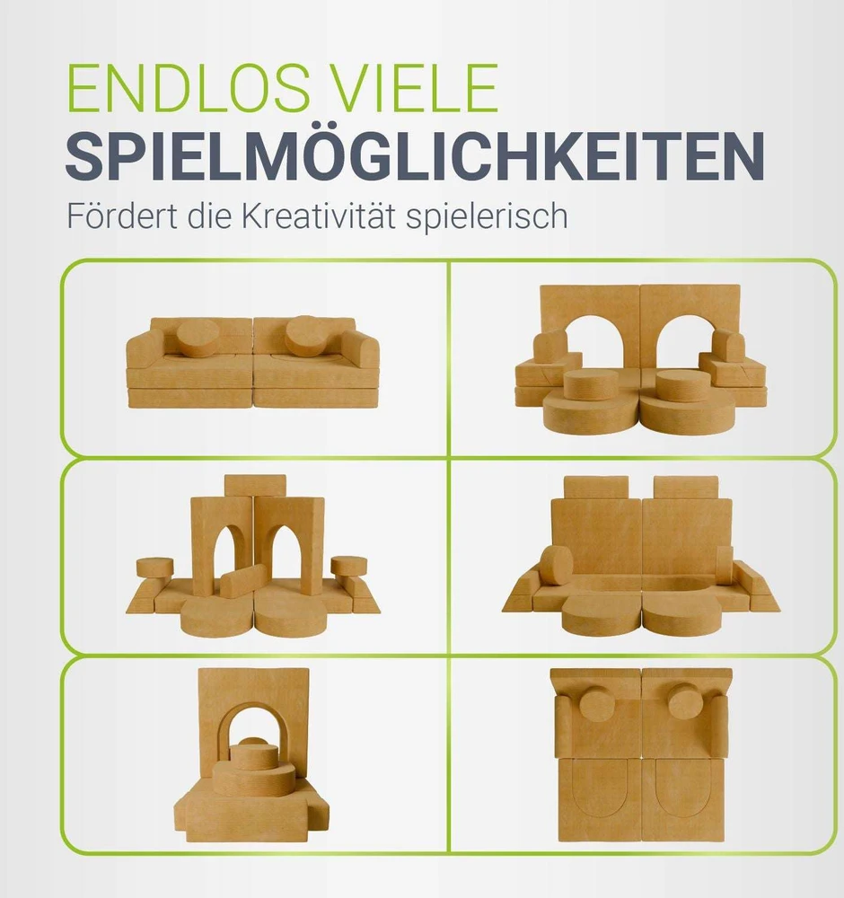 Juskys Vaikiškas žaidimų sofa Kayo 150x75x50 cm geltona