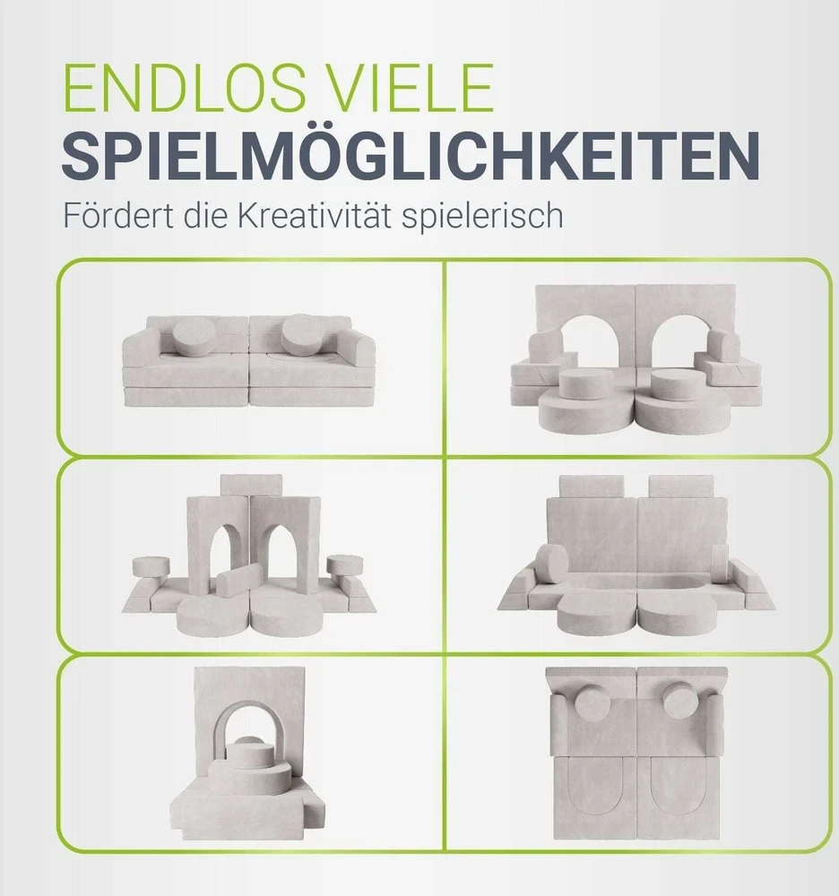 Juskys Vaikiškas žaidimų sofa Kayo 150x75x50 cm smėlio spalvos