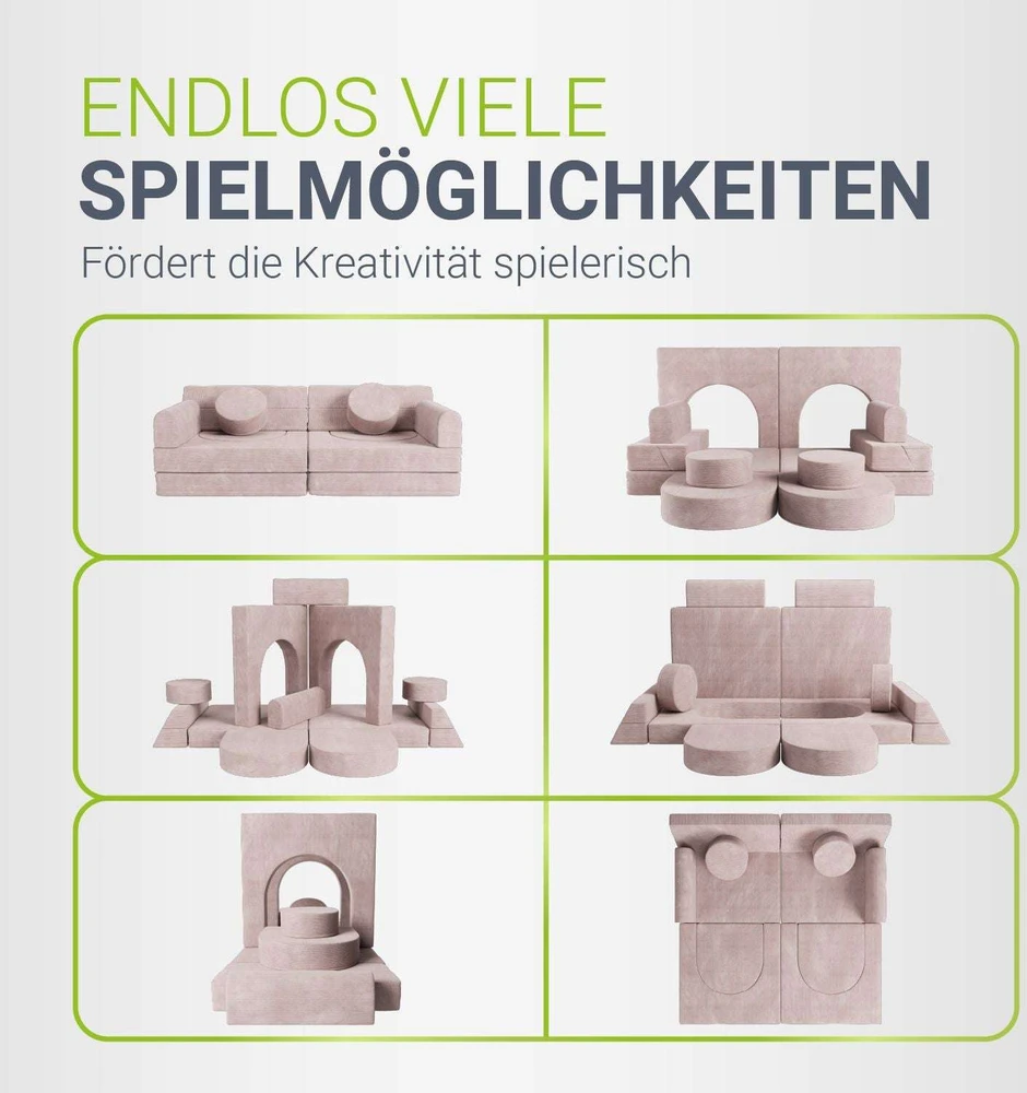 Juskys Vaikiškas žaidimų sofa Kayo 150x75x50 cm rožinė