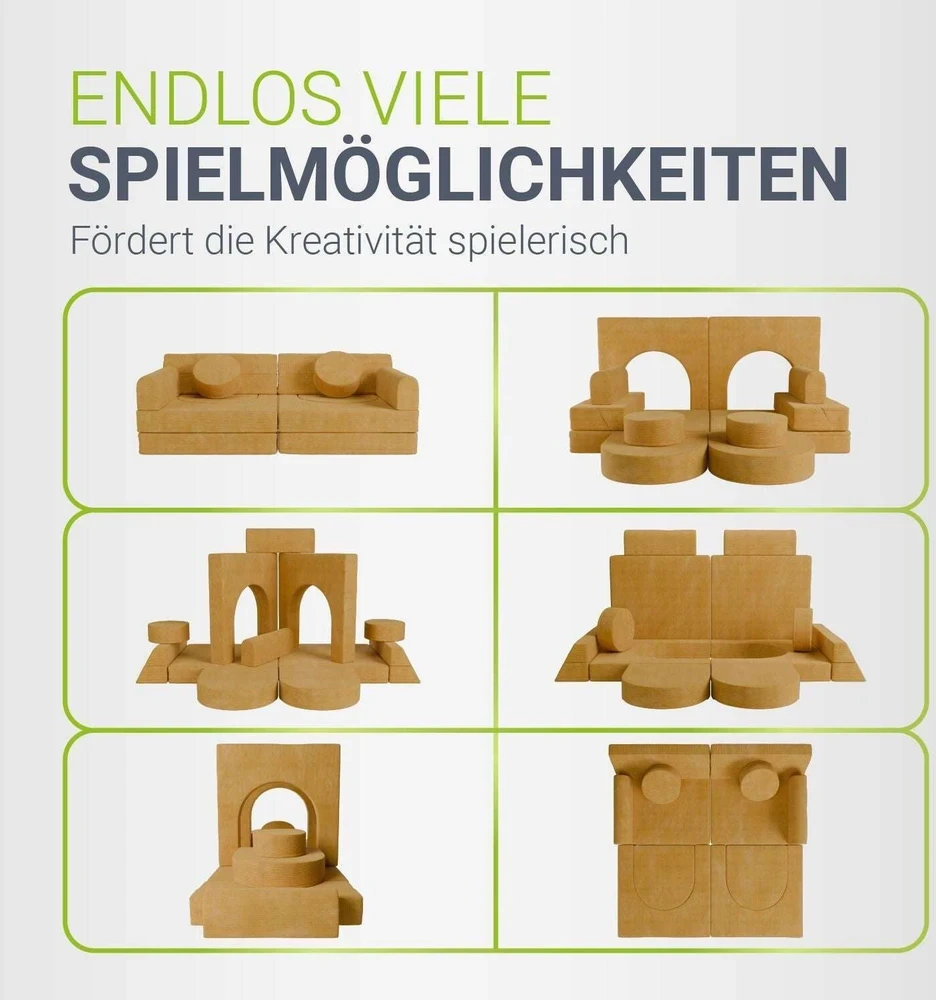 Juskys Vaikiškas žaidimų sofa Kayo 150x75x50 cm geltona