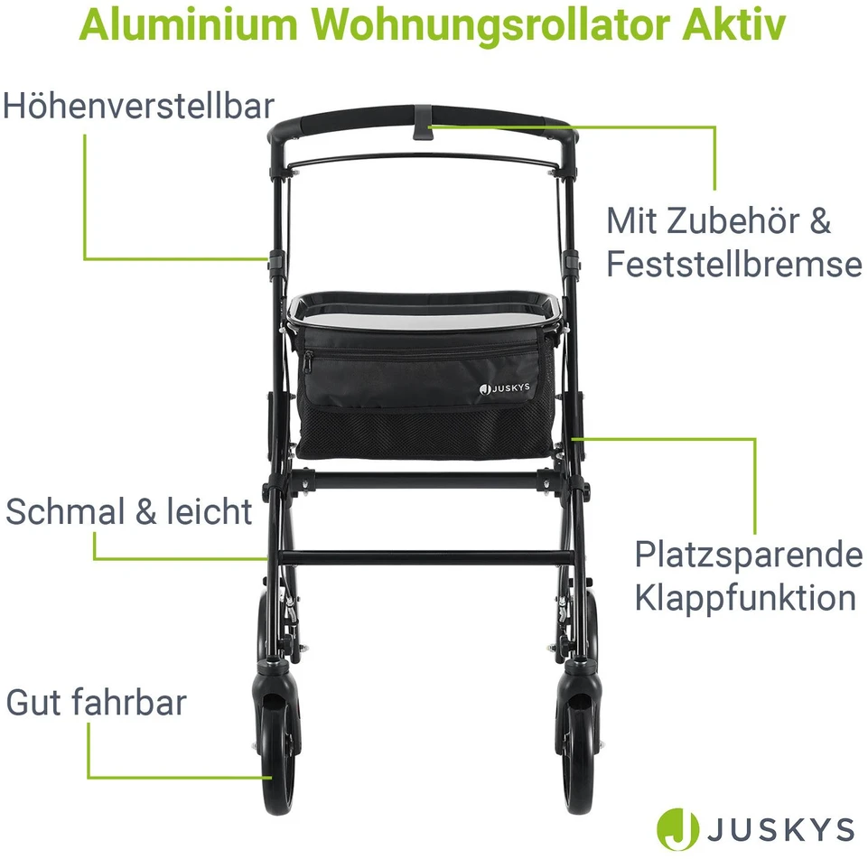 Juskys Vidaus vaikštynė su transportavimo krepšiu 56x66x90-103 cm juoda