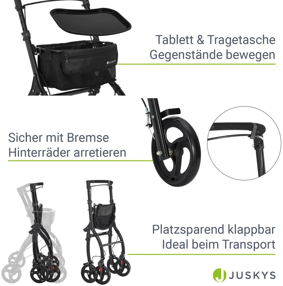 Juskys Vidaus vaikštynė su transportavimo krepšiu 56x66x90-103 cm juoda