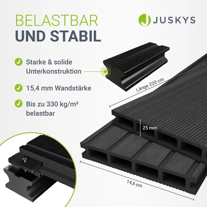 Juskys WPC terasos lentos 10 m² antracito spalvos
