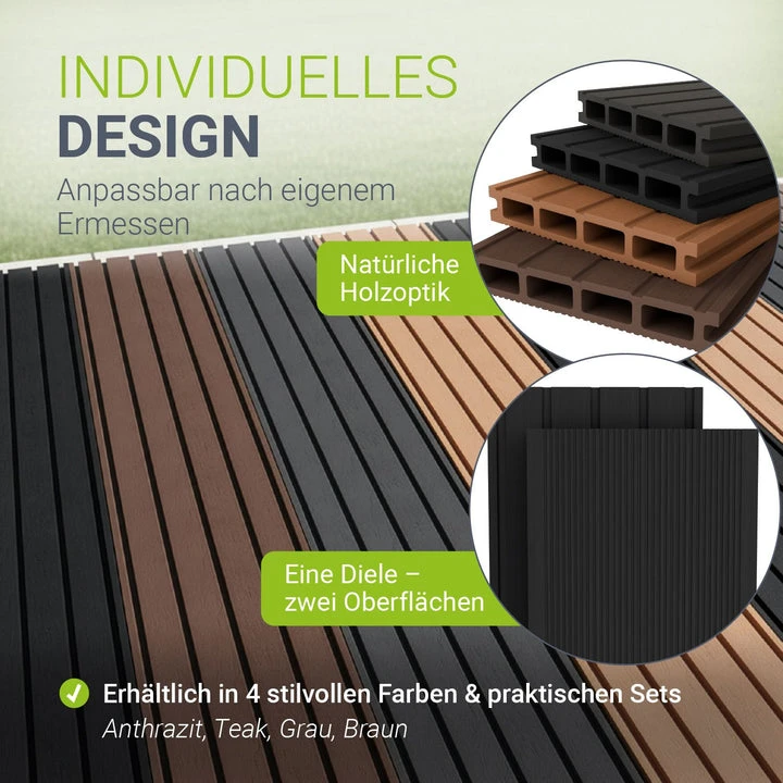Juskys WPC terasos lentos 10 m² antracito spalvos