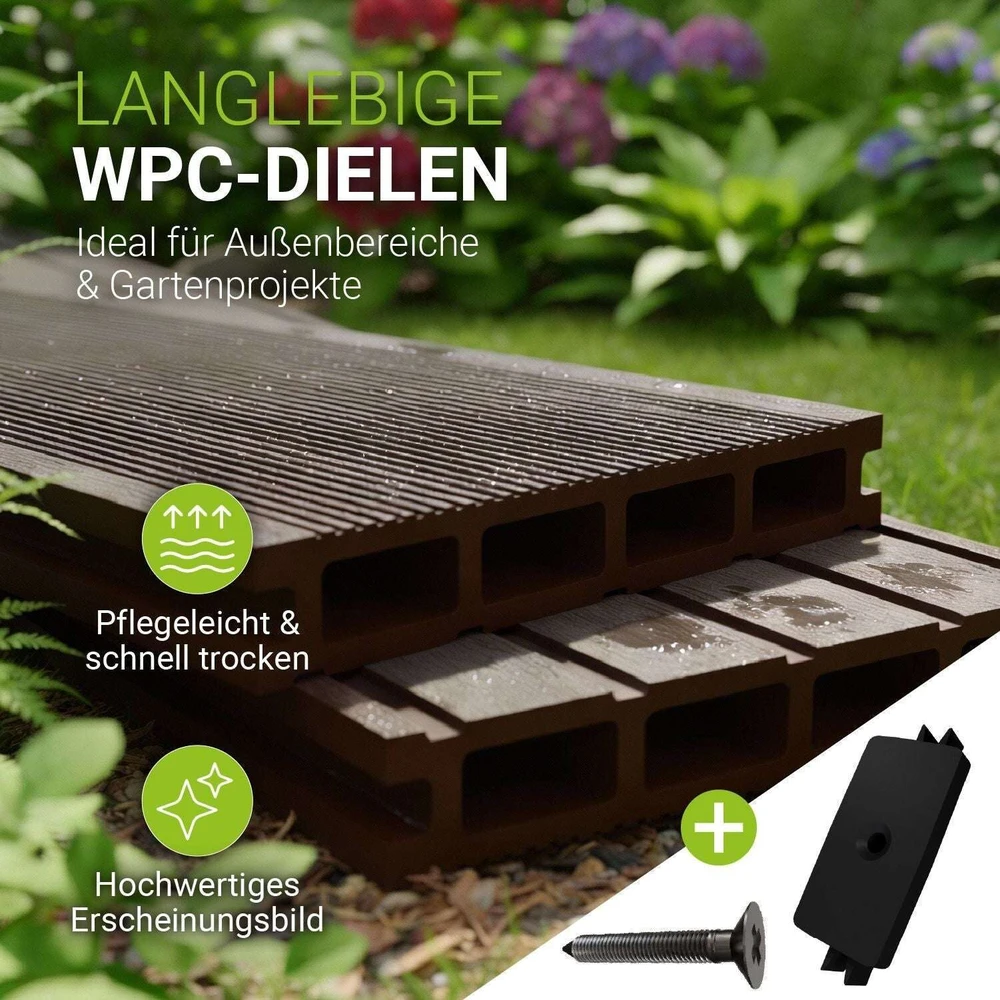 Juskys WPC terasos lentos, 10 m², rudas