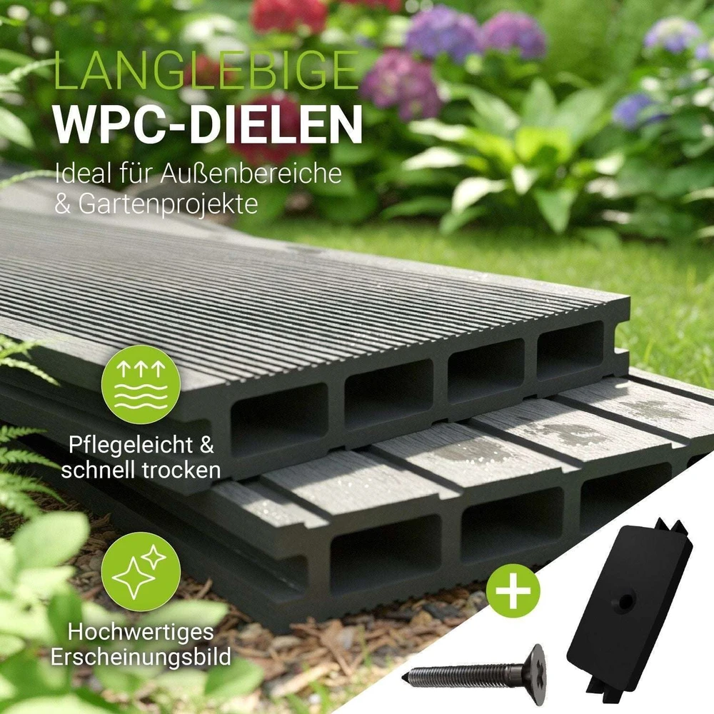 Juskys WPC terasos lentos, 30 m², pilkas