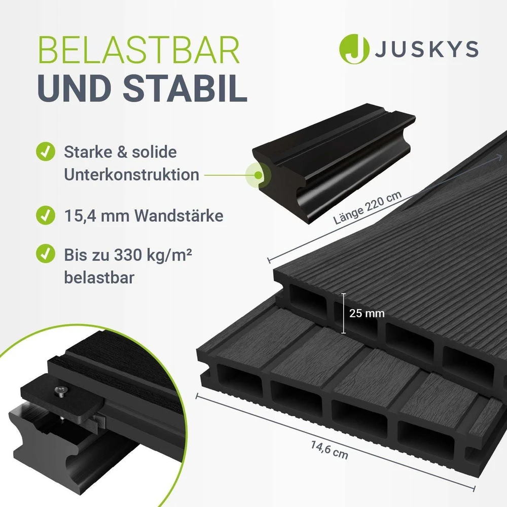 Juskys WPC terasos lentos 4 m² antracito spalvos
