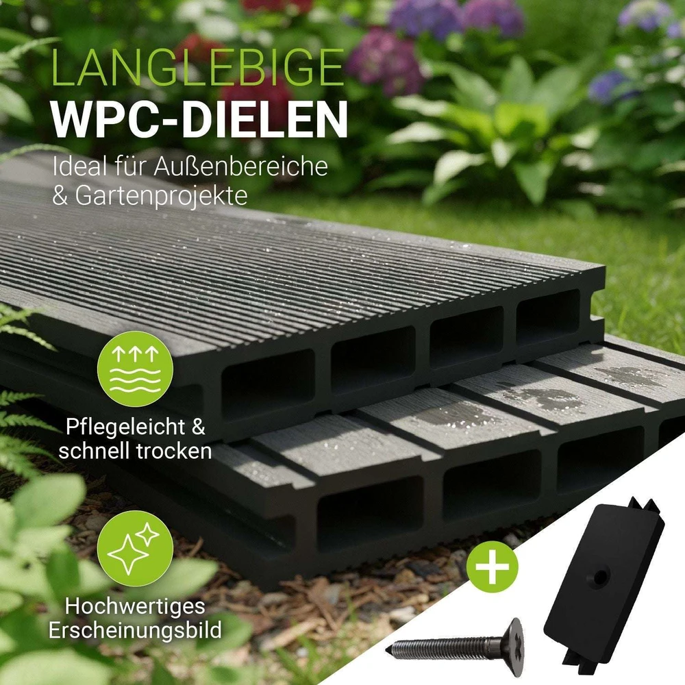 Juskys WPC terasos lentos 4 m² antracito spalvos