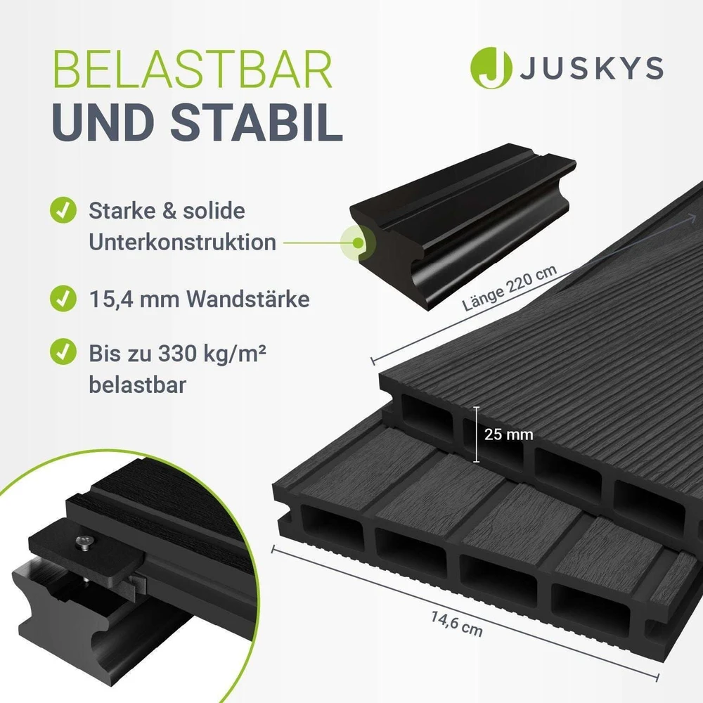 Juskys WPC terasos lentos 6 m² antracito spalvos