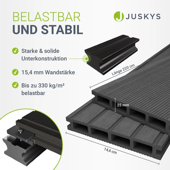 Juskys WPC terasos lentos 6 m² pilkos spalvos