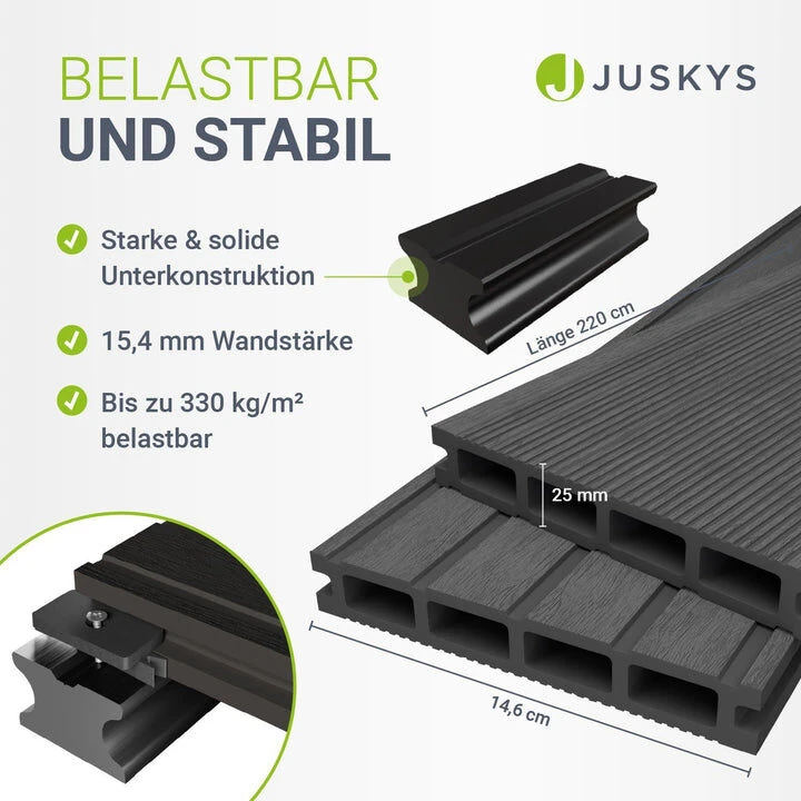 Juskys WPC terasos lentos 6 m² pilkos spalvos