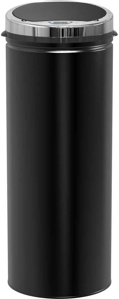 HOMCOM 50L sensorinė šiukšliadėžė, automatinė atliekų dėžė, nerūdijančio plieno virtuvinė šiukšliadėžė, infraraudonųjų spindulių jutiklis, juoda, nerūdijantis plienas