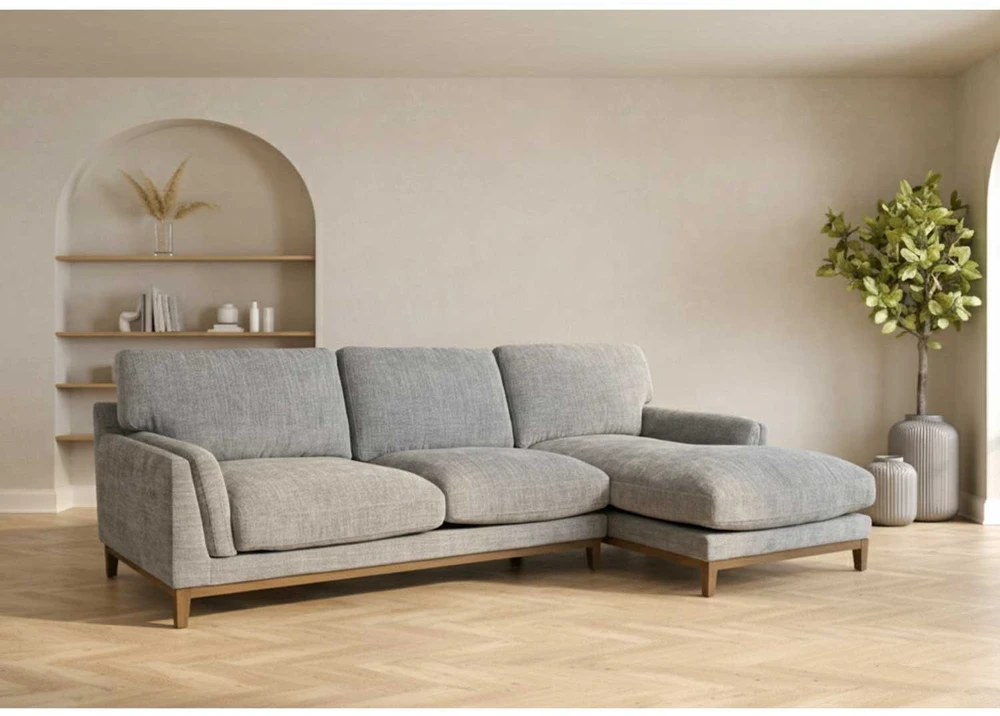 Kampinė sofa BASIL dešinioji kampinė, pilka