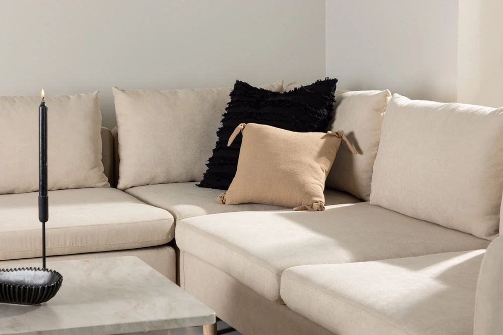 Kampinis sofa, Zero, 295x195 cm, kreminis