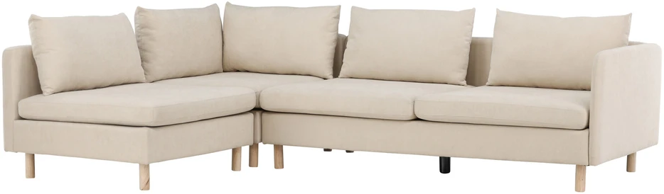 Kampinis sofa, Zero, 295x195 cm, kreminis