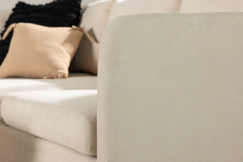 Kampinis sofa, Zero, 295x195 cm, kreminis