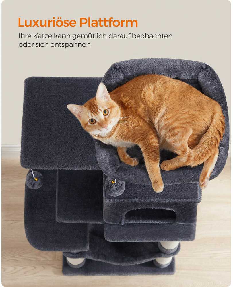 Songmics Feandrea Draskyklė 112 cm su platformomis ir hamaku dūmų pilka