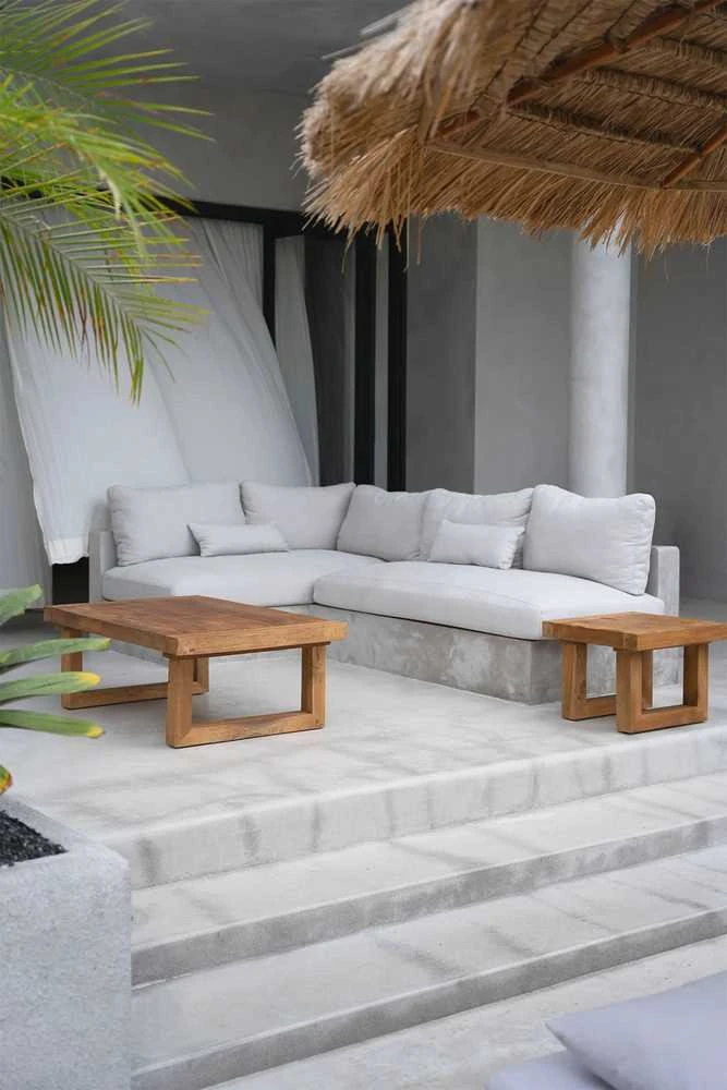 Bazaar Kavos staliukas, perdirbtas tėkevmedis, 0,7x1,1x0,4 m, natūralus