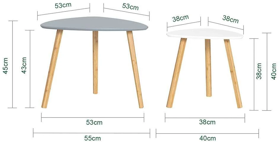 Sobuy Žurnalinis staliukas Šoninis staliukas 2 vnt. žurnalinis staliukas FBT74-HG