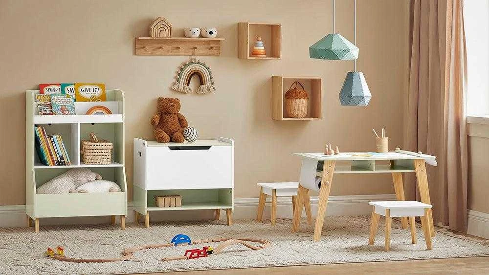 Sobuy Vaikiškas rašomasis stalas su kėde ir laikymo spintelėmis KMB92-GR