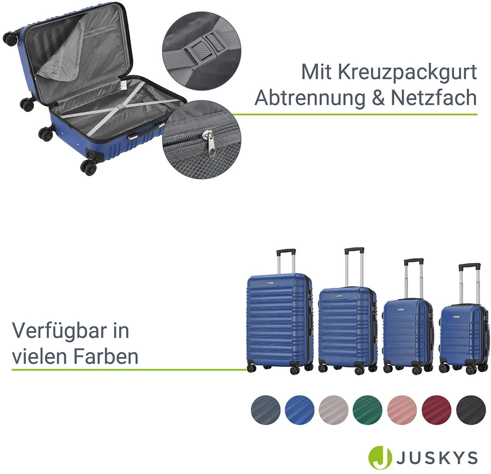 Kelioninis Juskys Kietasis lagaminų rinkinys Rom 4 vnt mėlynas