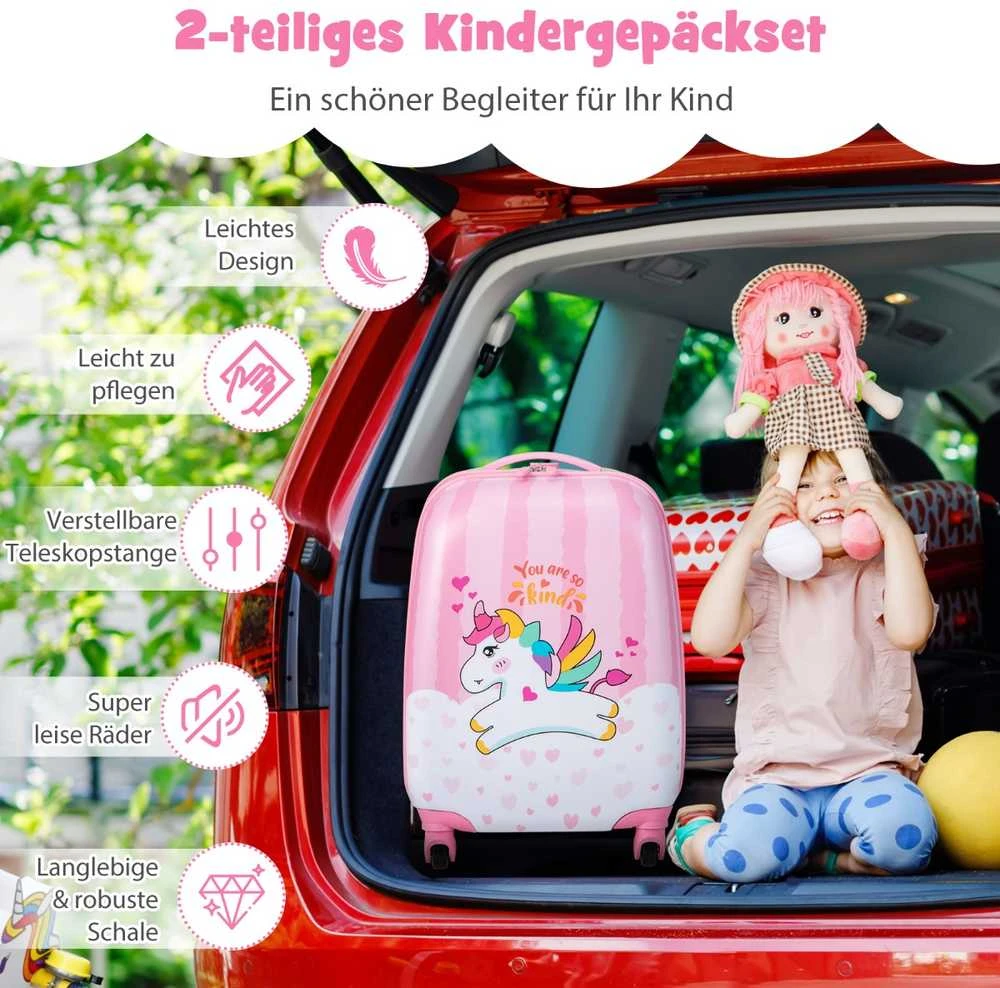 Kelioninis Promotions Lagaminų rinkinys, 16x12 colių, Rožinė