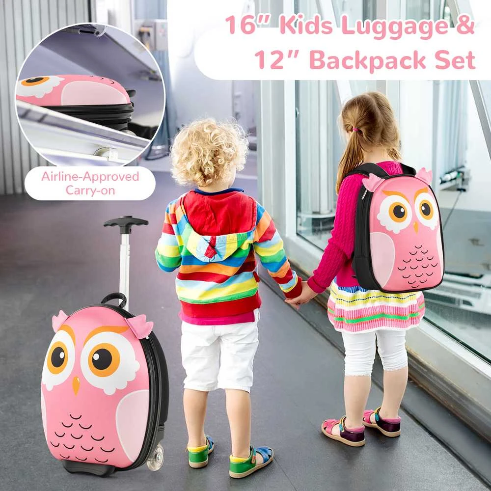 Kelioninis Promotions Ritinėjančių lagaminų ir kuprinių rinkinys, 30.5x21.6x40.6 cm, rožinė