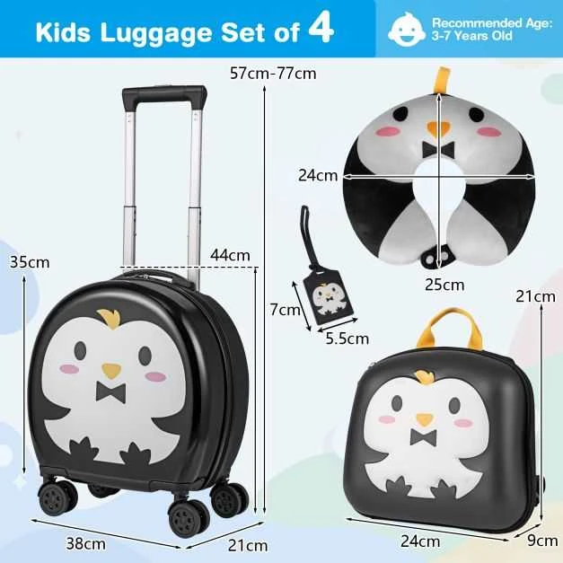 Kelioninis Promotions Vaikiškas lagaminų rinkinys, 38,1x21,6x58,4-76,2 cm, juodas