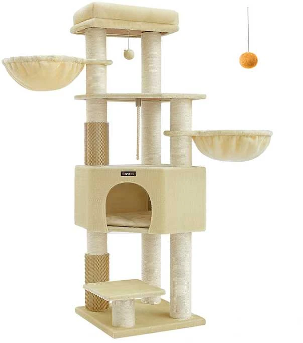 Feandrea Draskykla su platformomis 50 x 50 x 160 cm smėlio smėlio smėlio smėlio smėlio smėlio smėlio spalvos