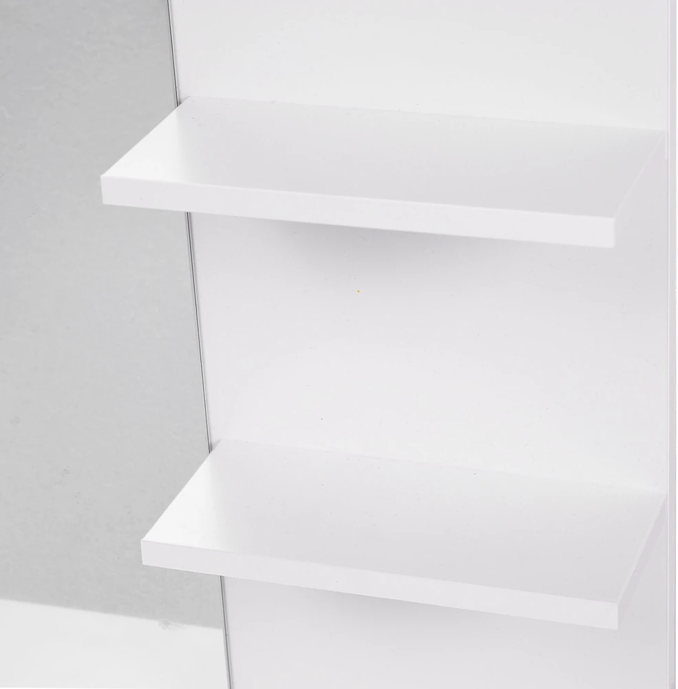 kleankin vonios kambario veidrodis sieninis veidrodis su 3 lentynomis, vonios kambario veidrodžio lentyna, MDF, baltas, 60x10x48cm