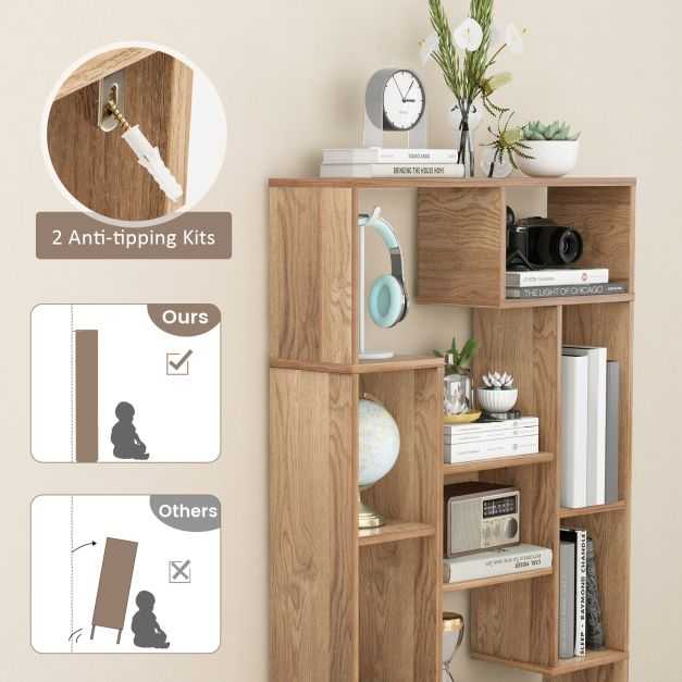 KNYGA Promotions Knygų lentyna, 70x20x120 cm, Juoda Ruda Natūrali