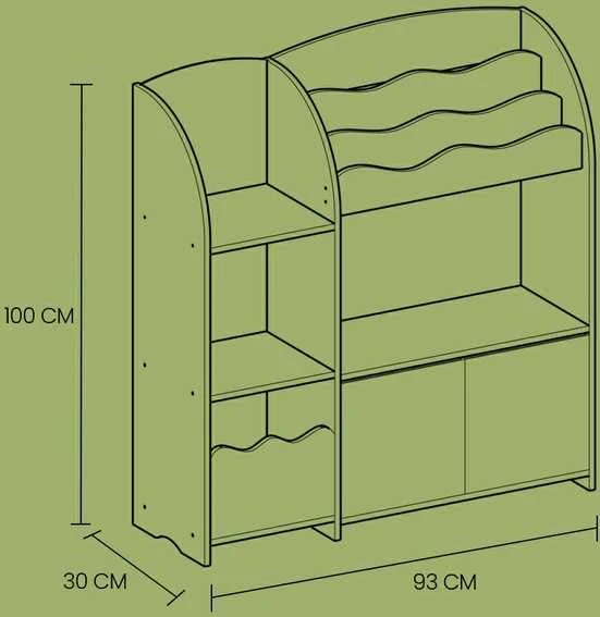 Songmics Knygų lentyna su 2 dėžėmis 30x93x100 cm balta