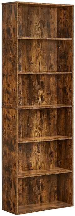 Vasagle 6 lygių knygų spinta 24 x 60 x 178,5 cm ruda vintažinė