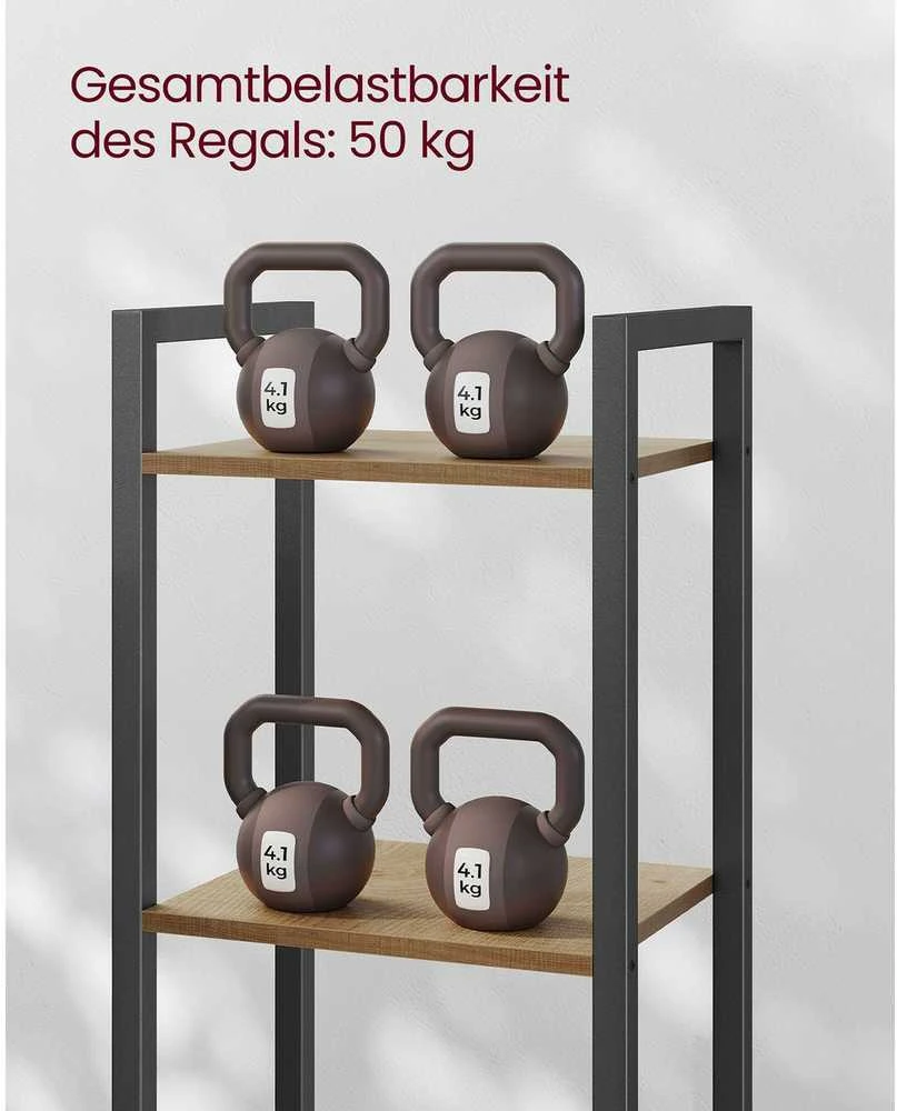 Songmics Vasagle 6 lygių lentyna 30 x 40 x 187,5 cm senovinė ruda-juoda