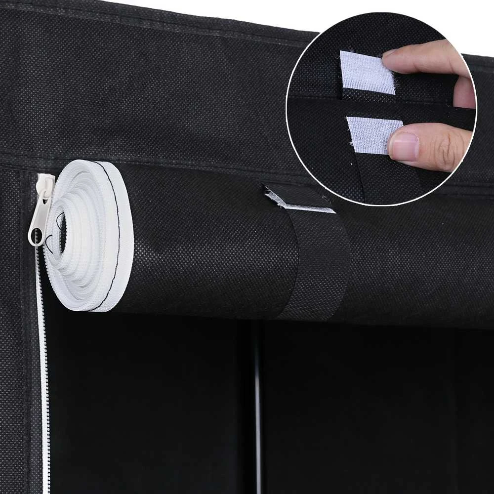Songmics Audinys drabužių spinta 170 x 88 cm juoda