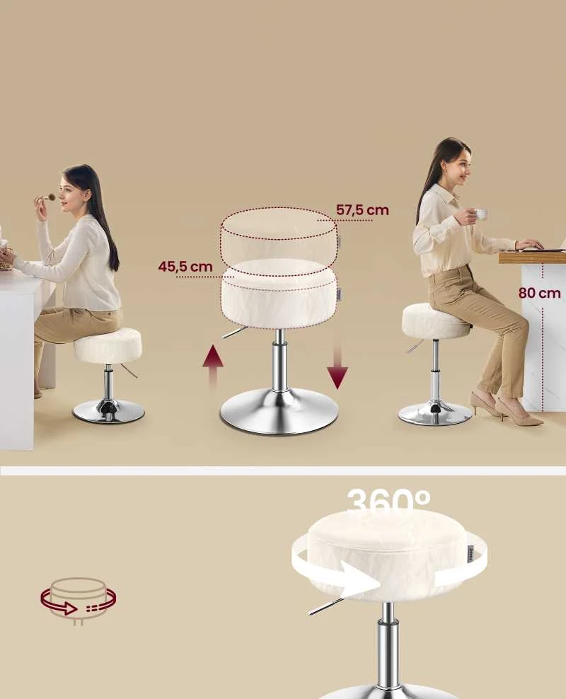 Vasagle Reguliuojamo aukščio ir 360° pasukama kedė