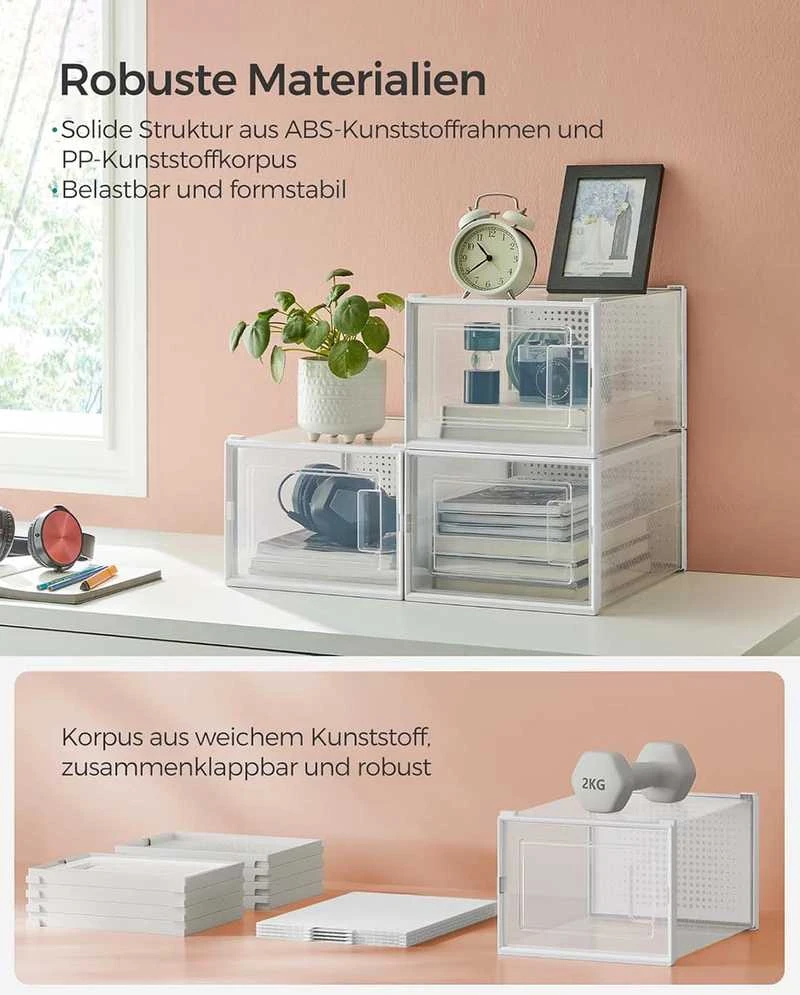 Songmics 8 sukraunamų batų dėžių rinkinys
